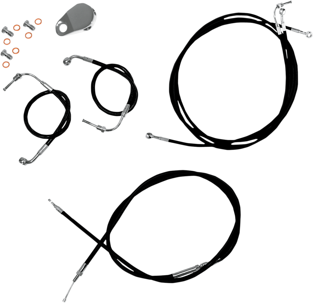 Standard Black Vinyl Handlebar Cable/Brake Line Kit — Ape Hanger