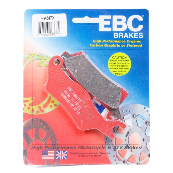 EBC "X" Plaquette de frein Carbone Graphite Organique - Avant Droit, Arrière Droit