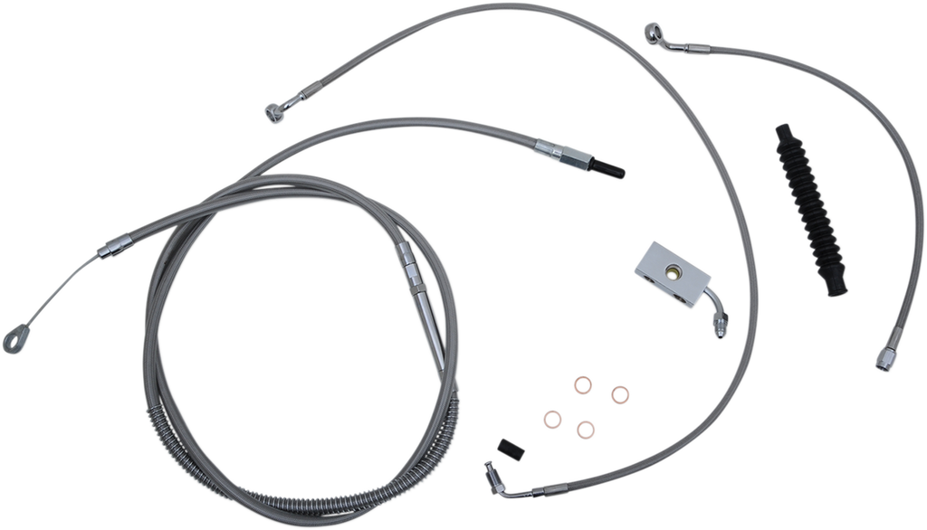 Standard Stainless Braided Handlebar Cable/Brake Line Kit