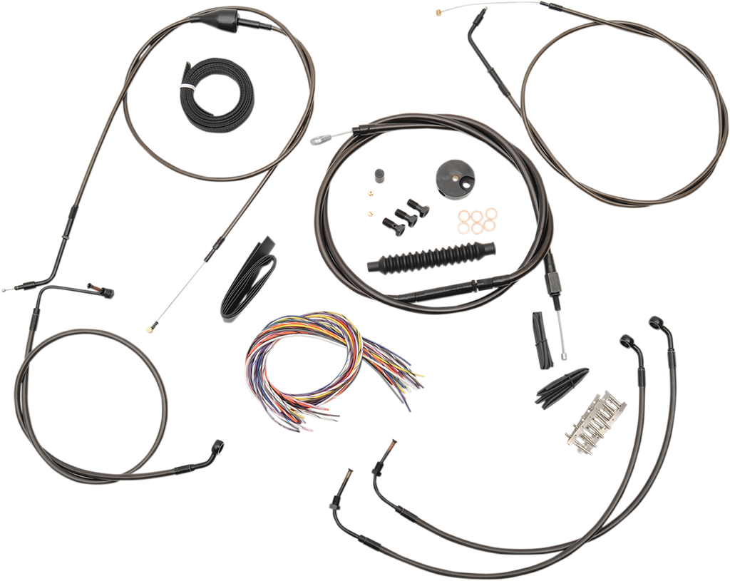 Complete Midnight Braided Handlebar Cable/Brake Line Kit — Standard