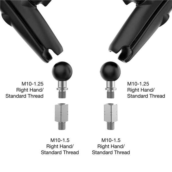 RAM MOUNT Mirror Tough-Mirror Kit - M10-1.25 Bases Long with adapter