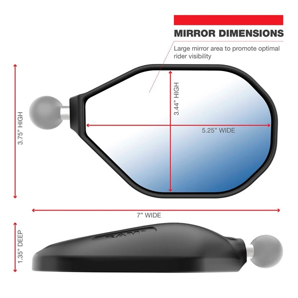 RAM MOUNT Mirror Tough-Mirror - Right