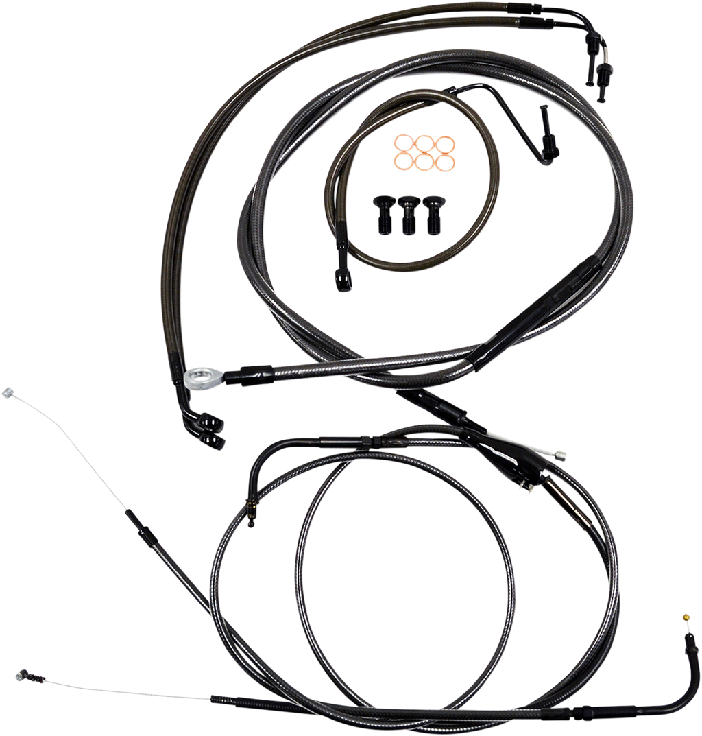 Standard Midnight Braided Handlebar Cable/Brake Line Kit — Ape Hanger