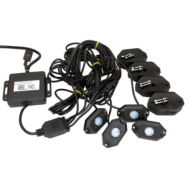 Quake LED RGB Accent Rock Lights with Quad-Lock Controller