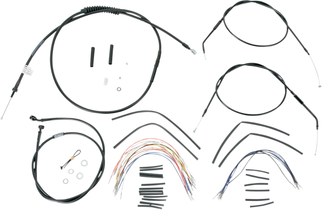 Complete Black Vinyl Handlebar Cable/Line Kit for Ape Hangers