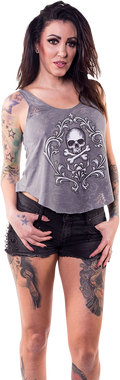 Women's Skull and Crossbones Loose Tank Top