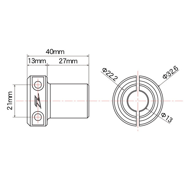 DRC/ZETA/UNIT Adjustable Bar Mount Conversion Adapter