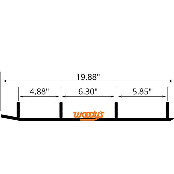 WOODYS Extender Trail III Carbide Runner 4 Bolt - SS/Tunnelblade/Tunnelight/Tunnelwide