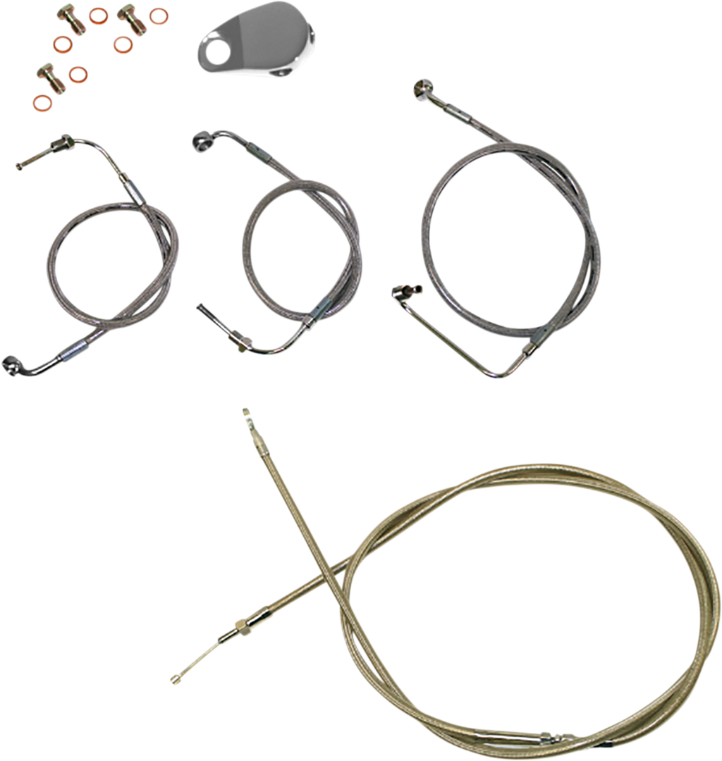 Standard Stainless Braided Handlebar Cable/Brake Line Kit