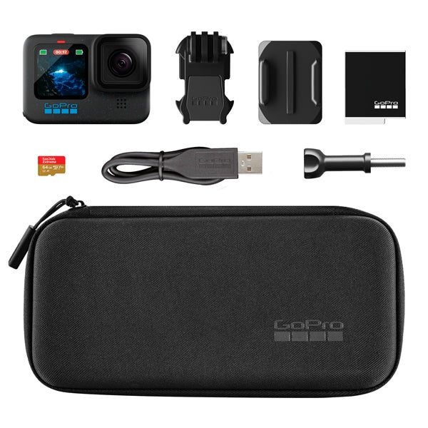 GoPro HERO12 Black Camera Bundle with microDS card and Case
