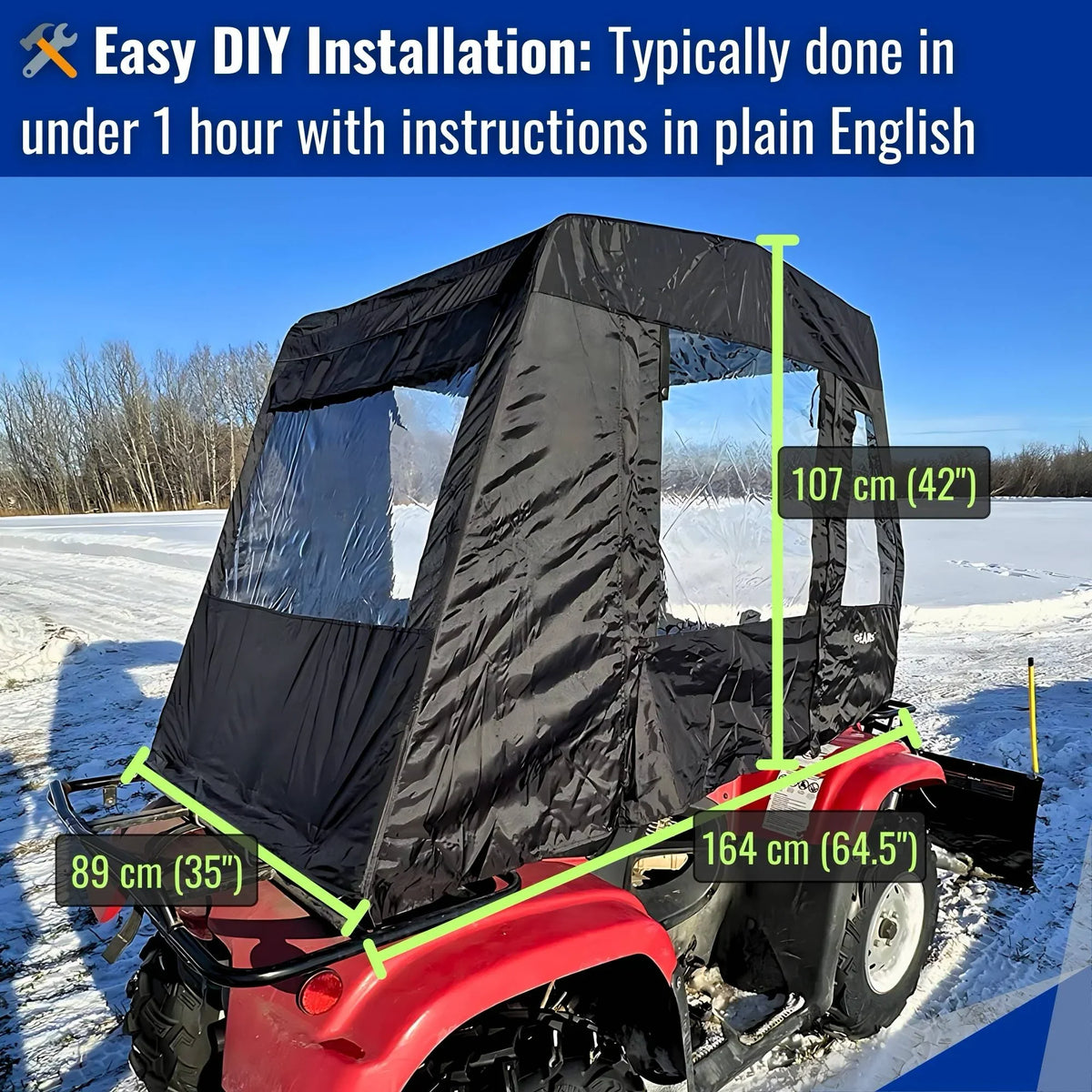 Atv Cabin Cover - Black