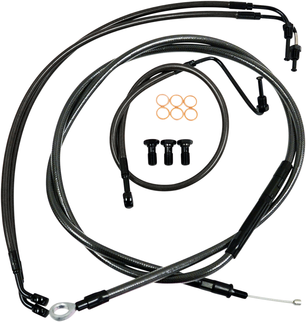 Standard Midnight Braided Handlebar Cable/Brake Line Kit — Ape Hanger