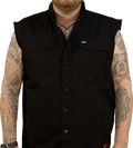 No Regrets Printed Sleeveless Button Down Shirt