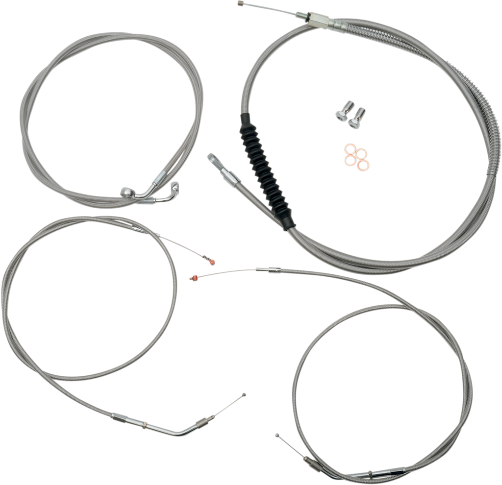 Standard Stainless Braided Handlebar Cable/Brake Line Kit