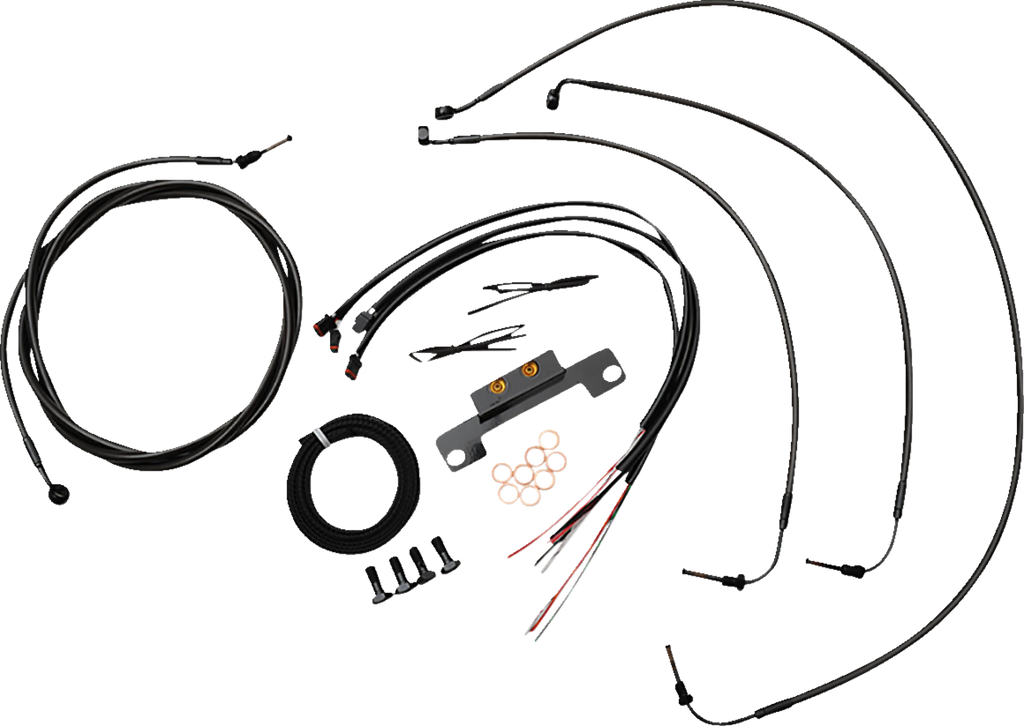 Complete Midnight Braided Handlebar Cable/Brake Line Kit — Standard