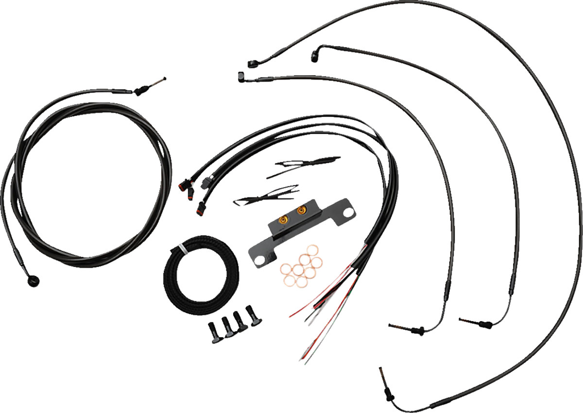 Complete Midnight Braided Handlebar Cable/Brake Line Kit — Standard