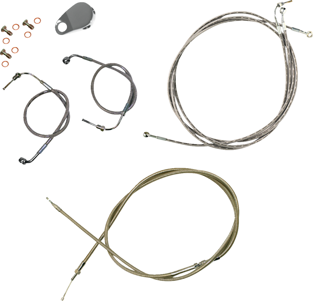 Standard Stainless Braided Handlebar Cable/Brake Line Kit