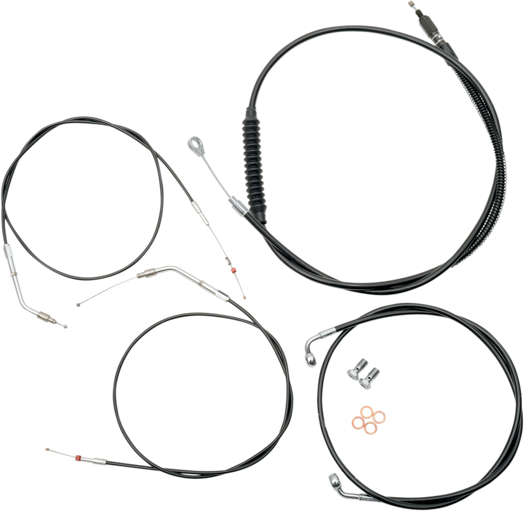 Standard Black Vinyl Handlebar Cable/Brake Line Kit — Ape Hanger