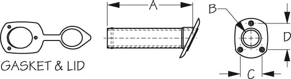 Sea Dog Flush Mount Rod Holder with Cap