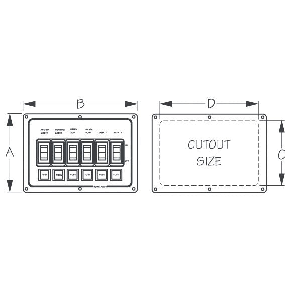 Sea Dog Aluminum Horizontal Switch Panel