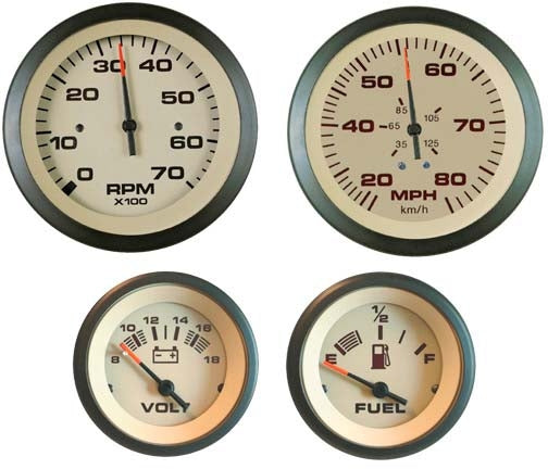Sierra Teleflex Sahara Series 4 Gauge Set Boat - 65481P