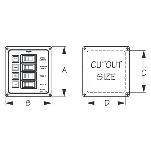 Sea Dog Vertical Switch Panel made in Aluminum