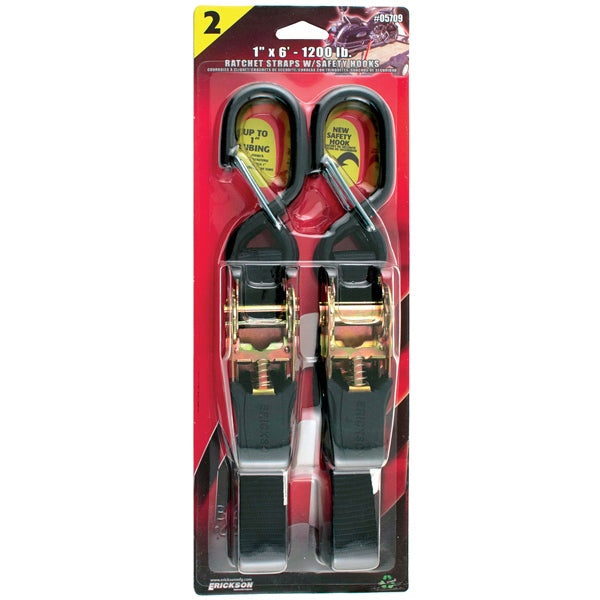 ERICKSON HD Motorcycle Strap with Safety Hook 6' - 1200 lbs