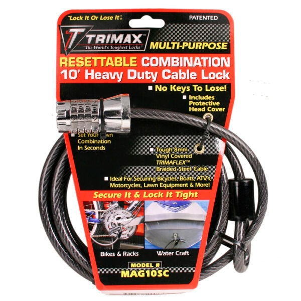 Trimax Resettable Combination Heavy Duty Cable Lock