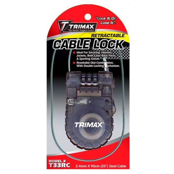 Trimax Retractable Cable Combination Lock