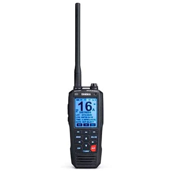 Uniden VHF Radio Floating 2-Way with GPS & DSC Black
