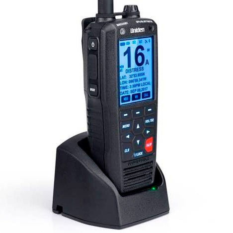 Uniden VHF Radio Floating 2-Way with GPS & DSC Black