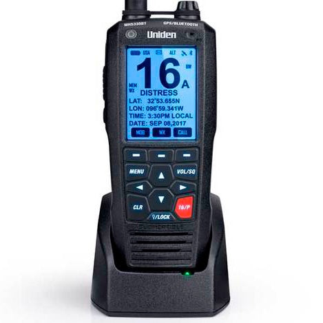 Uniden VHF Radio Floating 2-Way with GPS & DSC Black