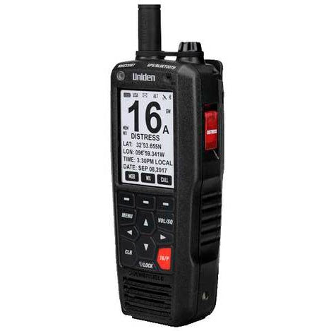 Uniden VHF Radio Floating 2-Way with GPS & DSC Black