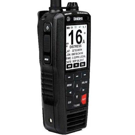 Uniden VHF Radio Floating 2-Way with GPS & DSC Black