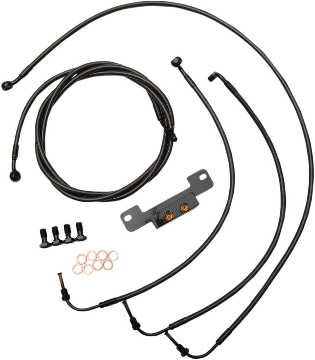 Standard Midnight Braided Handlebar Cable/Brake Line Kit — Mini/Ape Hanger