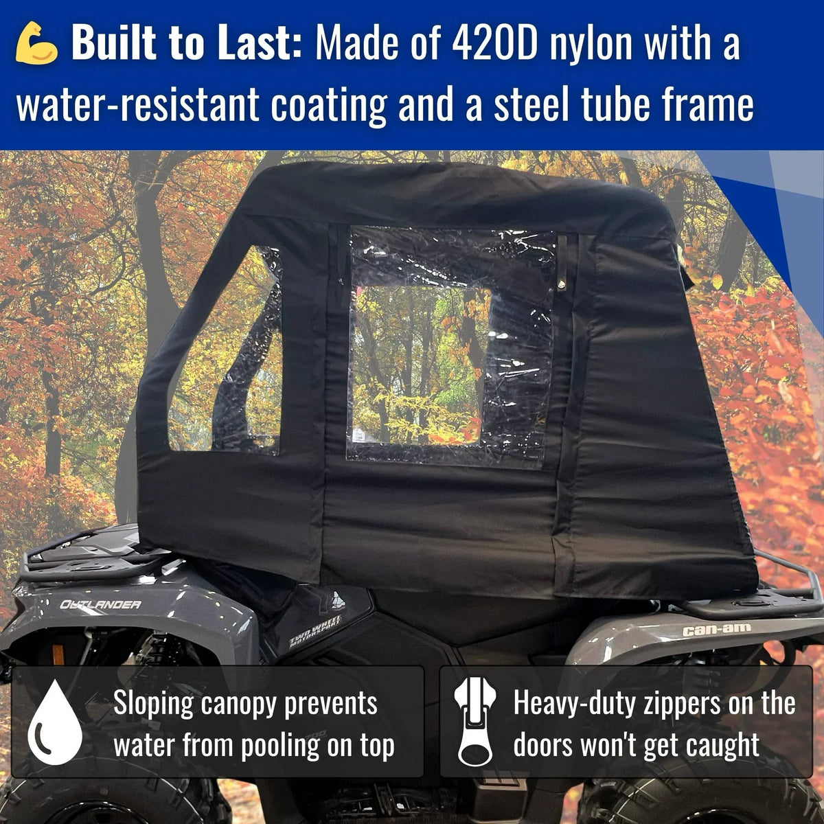 Atv Cabin Cover - Black
