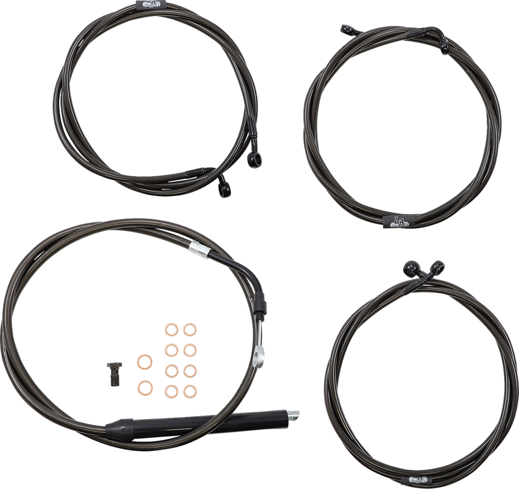 Standard Midnight Braided Handlebar Cable/Brake Line Kit — Ape Hanger
