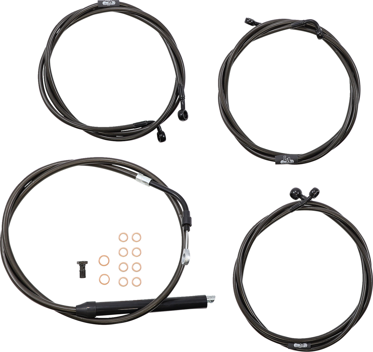 Standard Midnight Braided Handlebar Cable/Brake Line Kit — Ape Hanger