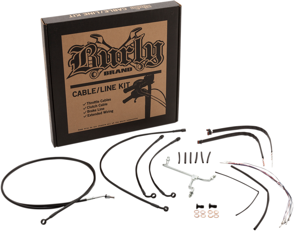 Complete Black Vinyl Handlebar Cable/Line Kit for Ape Hangers
