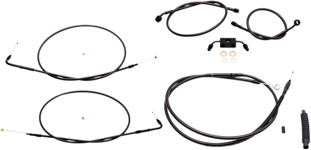 Standard Midnight Braided Handlebar Cable/Brake Line Kit — Ape Hanger