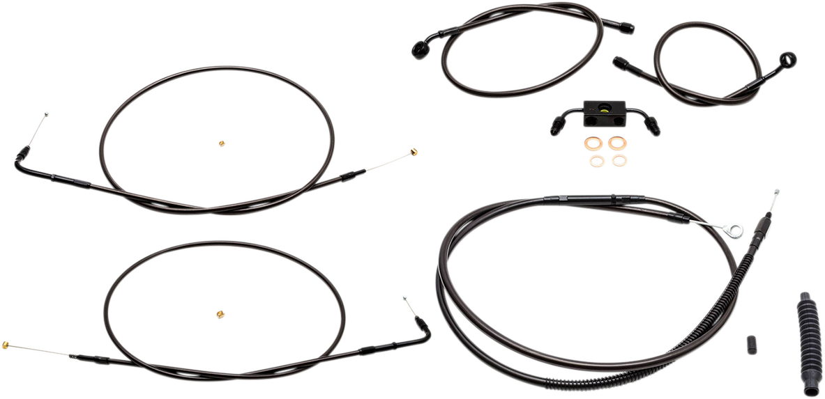 Standard Midnight Braided Handlebar Cable/Brake Line Kit — Ape Hanger