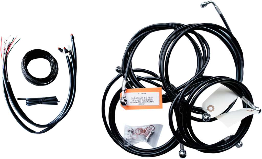 Complete Black Vinyl Braided Handlebar Cable/Brake Line Kit