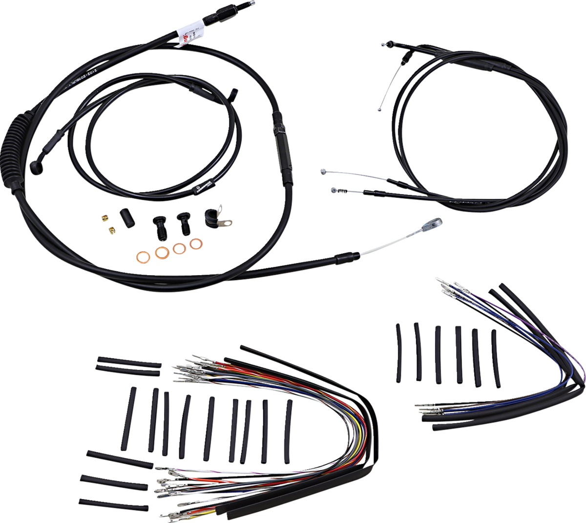 Complete Black Vinyl Handlebar Cable/Line Kit for Ape Hangers