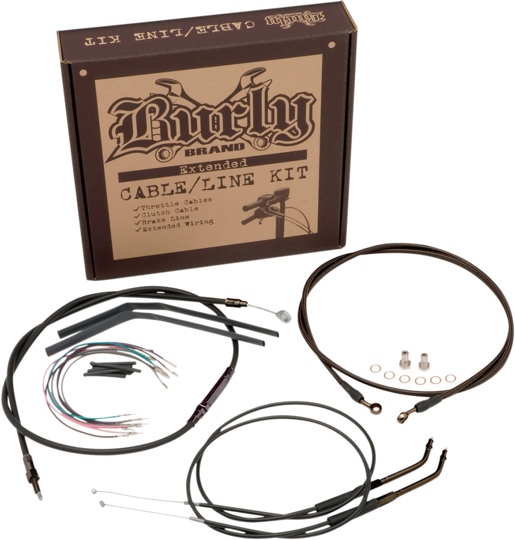 Complete Black Vinyl Handlebar Cable/Line Kit for Ape Hangers