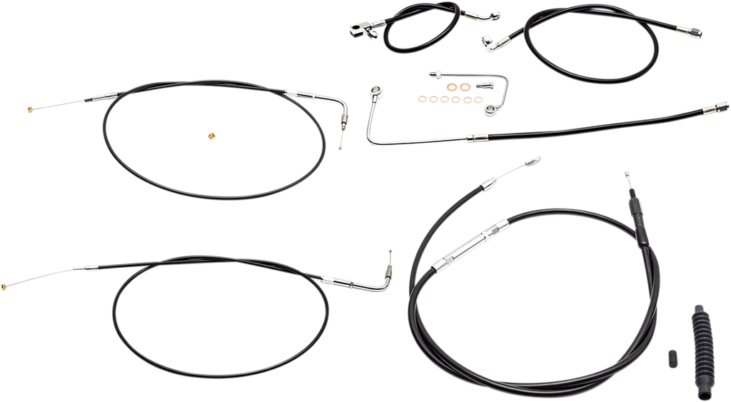 Standard Black Vinyl Handlebar Cable/Brake Line Kit — Ape Hanger