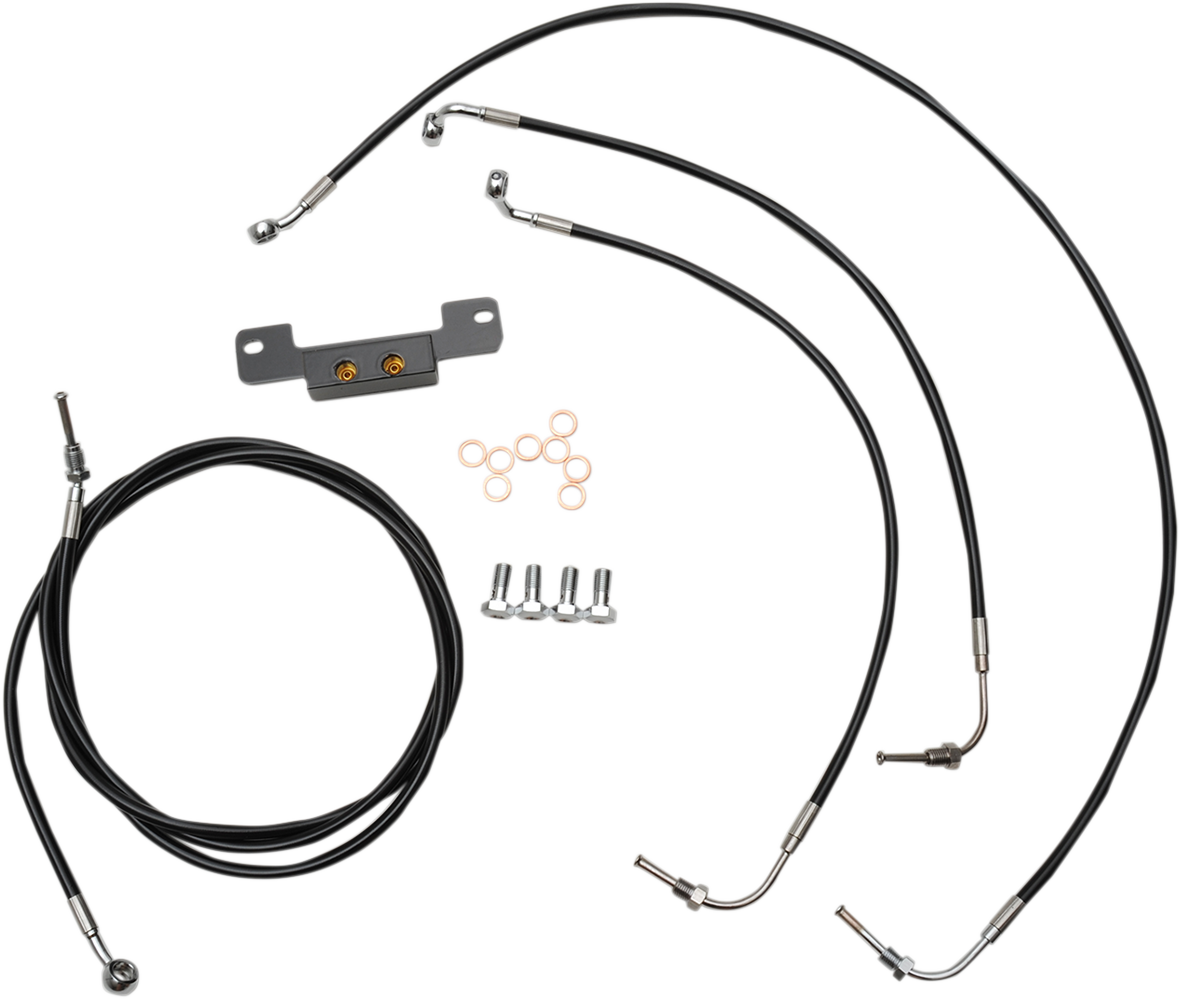 Standard Black Vinyl Handlebar Cable/Brake Line Kit — Mini/Ape Hanger