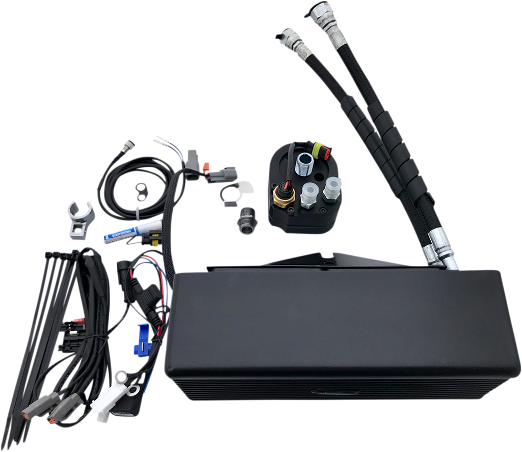 Below Regulator Mount Oil Cooler Kit with Fan for S&S T Series Engines