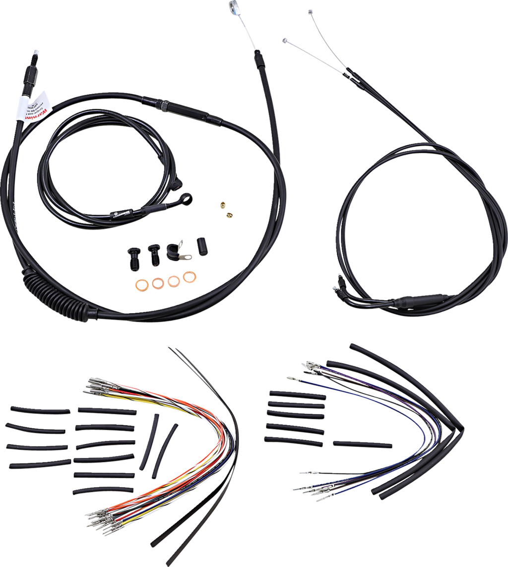 Complete Black Vinyl Handlebar Cable/Line Kit for Ape Hangers