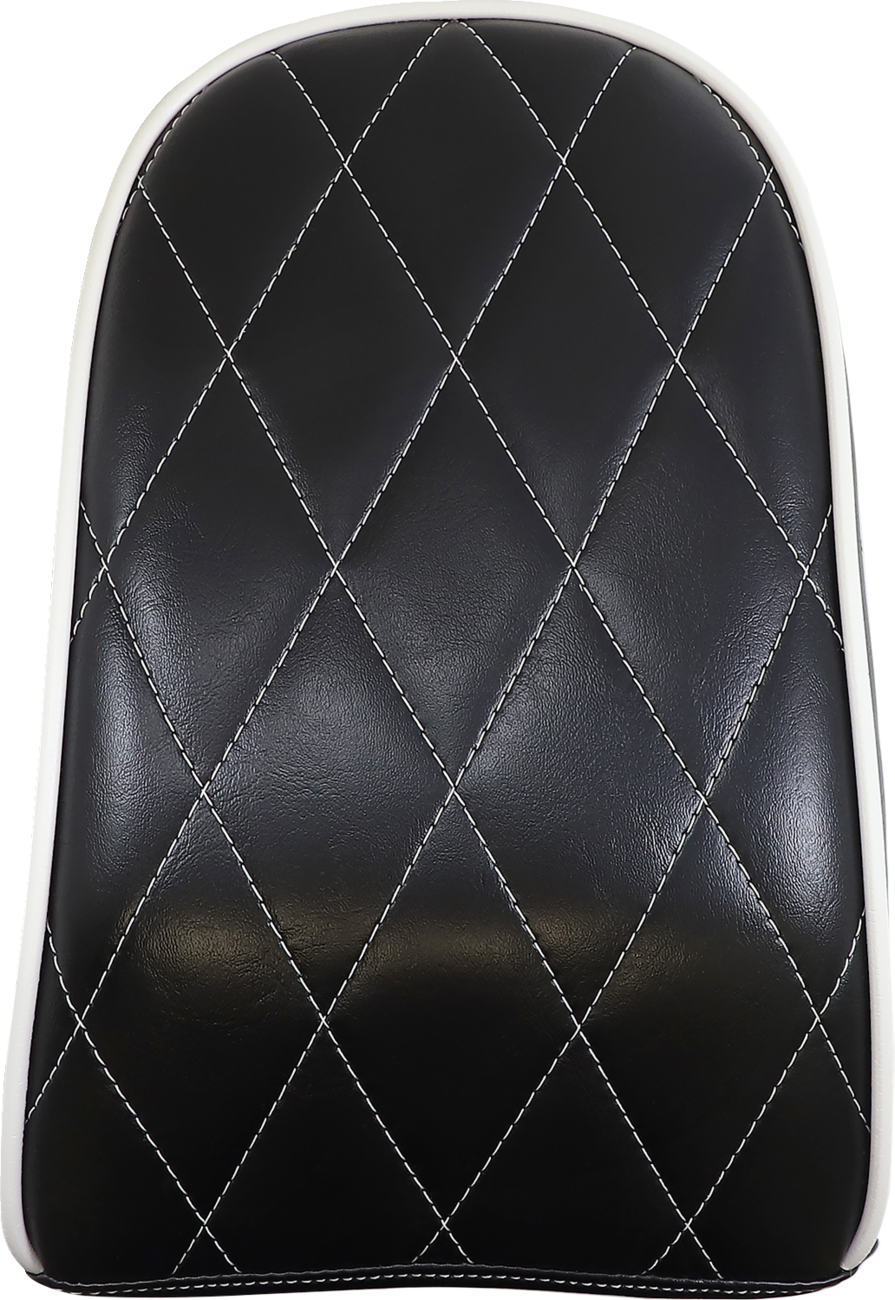 Bare Bones Series Pillion Pad — Diamond Stitch/White Piping