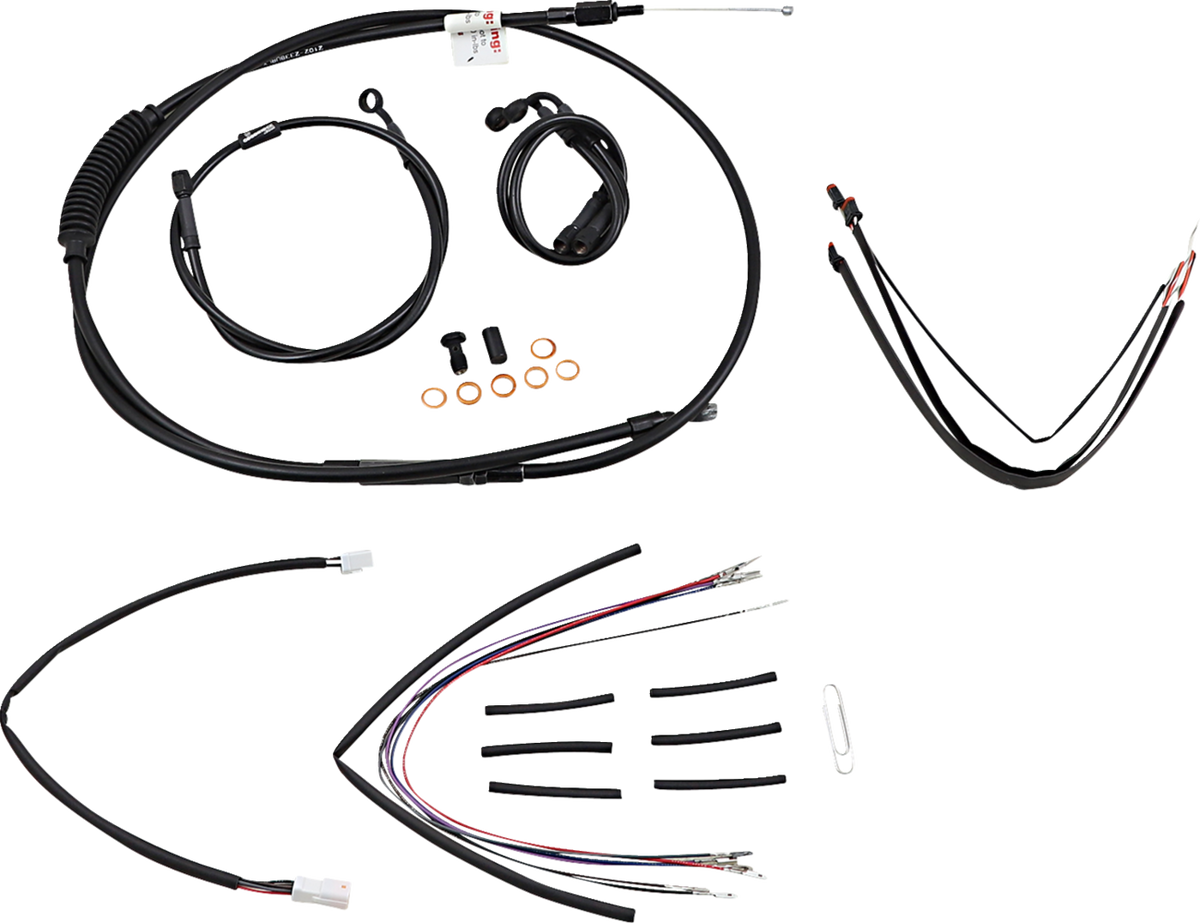 Complete Black Vinyl Handlebar Cable/Line Kit for Ape Hangers